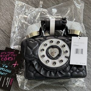 Betsey Johnson Black and Silver Bag
